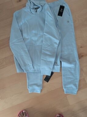 MPG Pale Blue Drawstring Hoodie And Pants - Size Men's Large